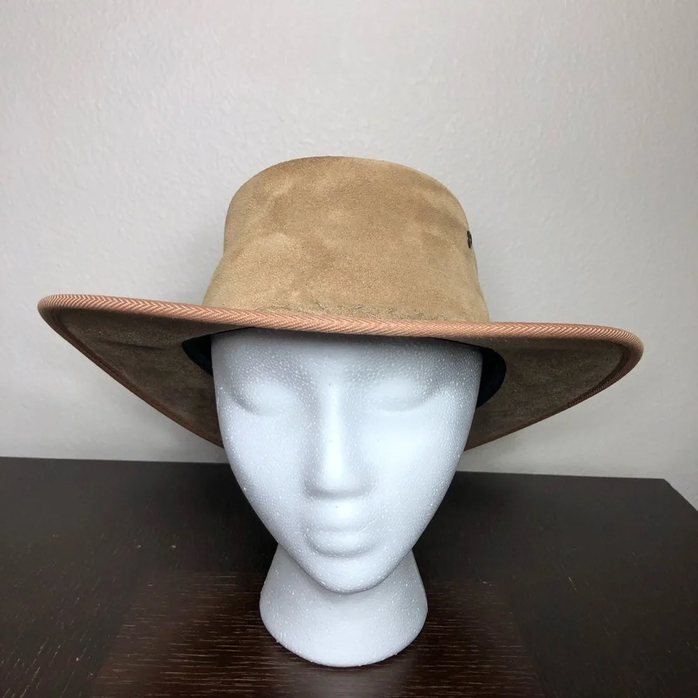 Barmah 1061HI Foldaway 50+UPF Suede Tan Unisex Hat Hiking Beach Festival M 7 1/8